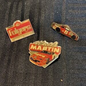Lot of Vintage Mark Martin Folgers Racing Pins